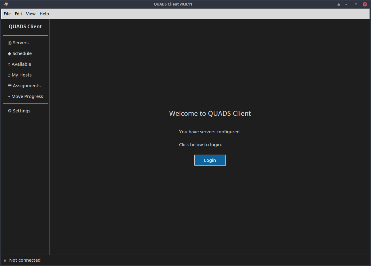 quads-client GUI self-scheduling